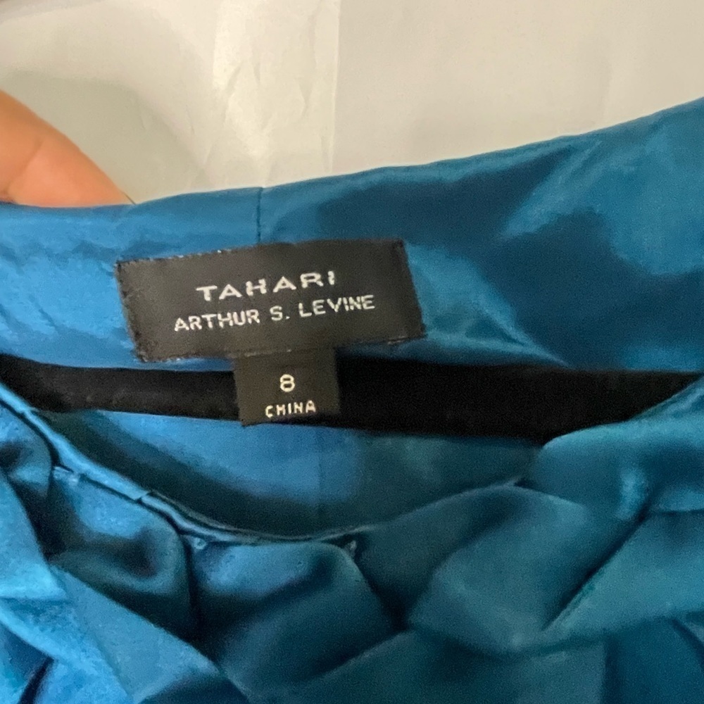 Tahari Arthur S. Levine/ Blue and black dress with braided scoop neck collar‍‍‍‍ - Picture 11 of 11